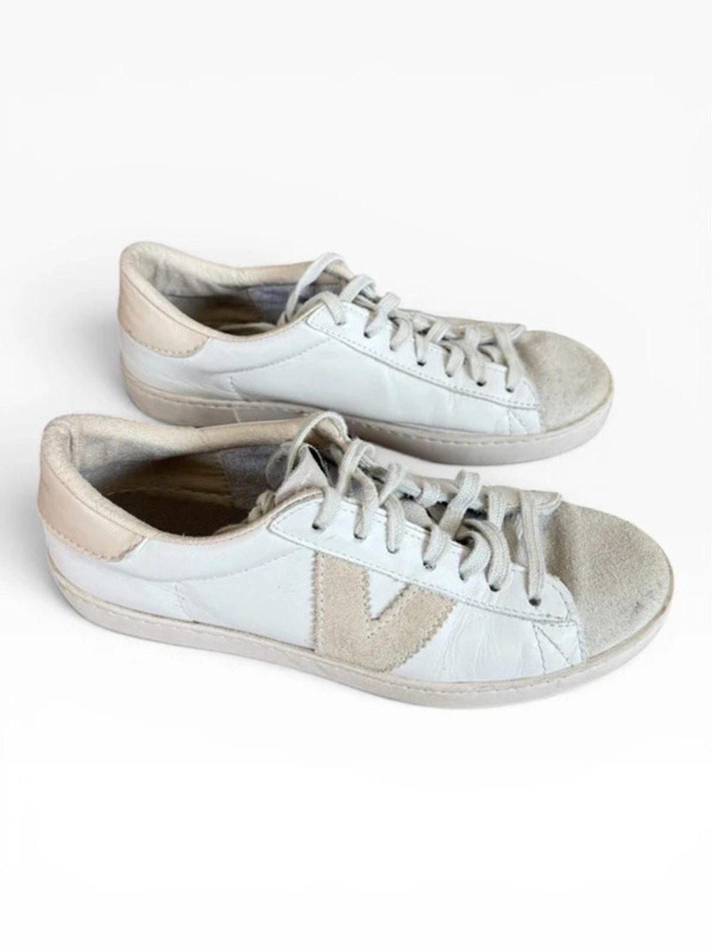 Victoria Berlin Leather Sneaker - White / Hielo Suede (Size EU 38 / US 7.5)